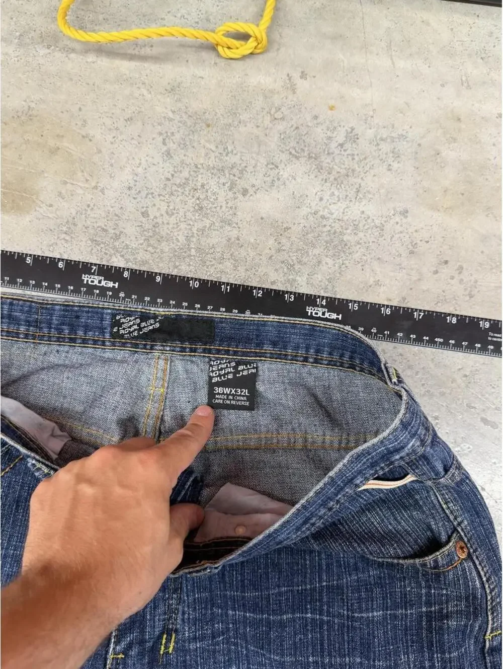 vintage royal blue dark blue relaxed baggy fit jeans size 36 x 32